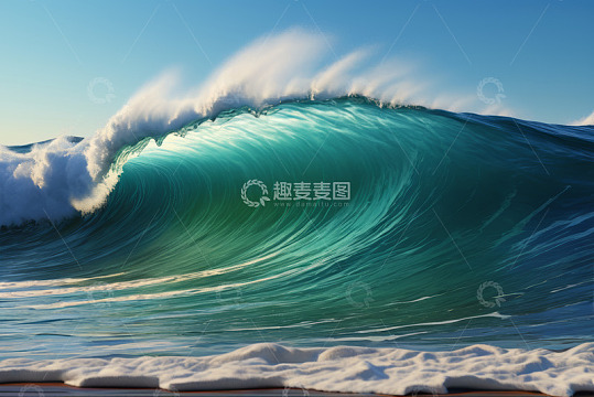 大海中翻涌的壮观海浪