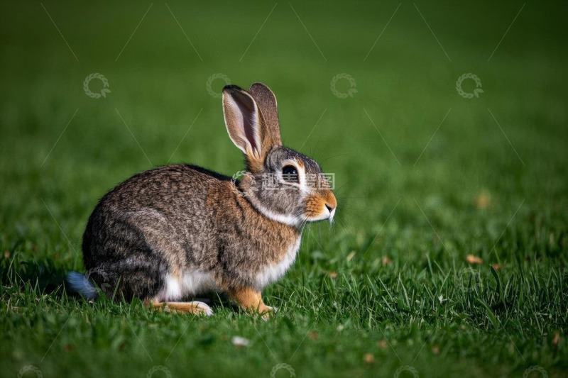 高清大图下载【趣麦麦图】草地上的野兔特写