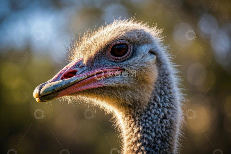 高清大图下载【趣麦麦图】鸵鸟头部特写