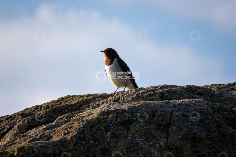 高清大图下载【趣麦麦图】岩石上站立的小鸟