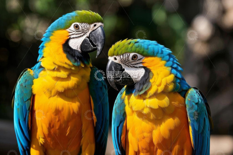 高清大图下载【趣麦麦图】色彩艳丽的金刚鹦鹉特写