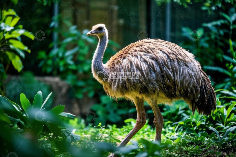 高清大图下载【趣麦麦图】草地中行走的鸵鸟