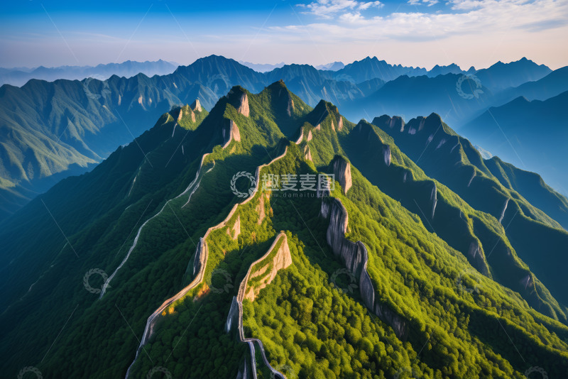 高清大图下载【趣麦麦图】中国长城自然风光航拍全景