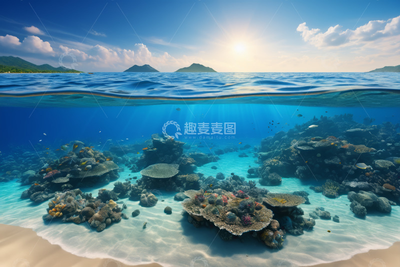 高清大图下载【趣麦麦图】海洋水下珊瑚礁景观