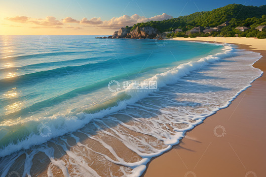 海边沙滩海浪自然风光