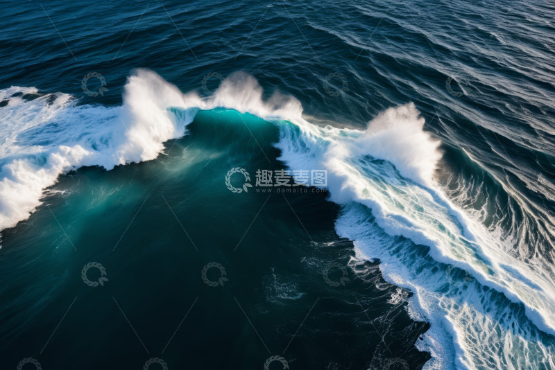 高清大图下载【趣麦麦图】高空俯瞰海洋波浪景象