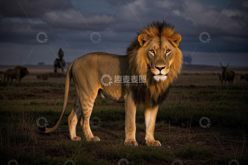 高清大图下载【趣麦麦图】非洲草原上的雄狮