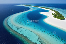 俯瞰热带海岛风光