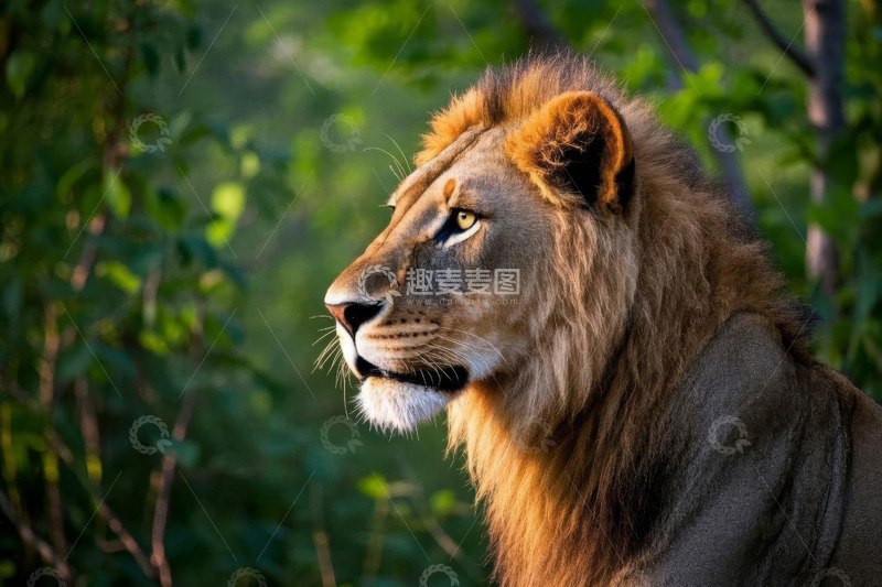 高清大图下载【趣麦麦图】雄狮侧视图