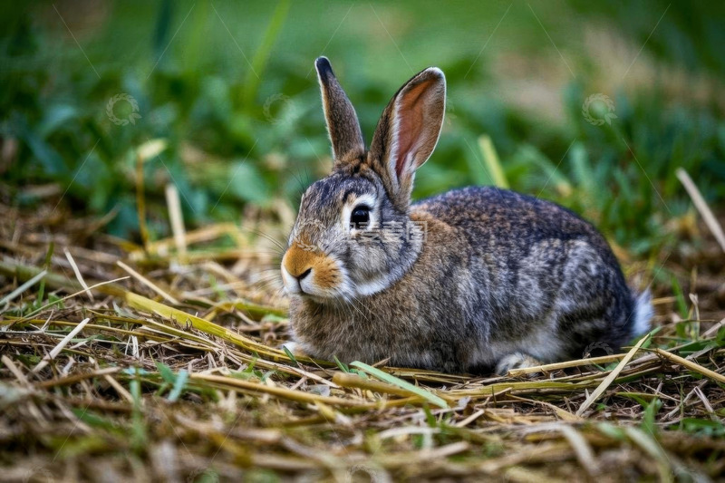 高清大图下载【趣麦麦图】草地上的野兔特写