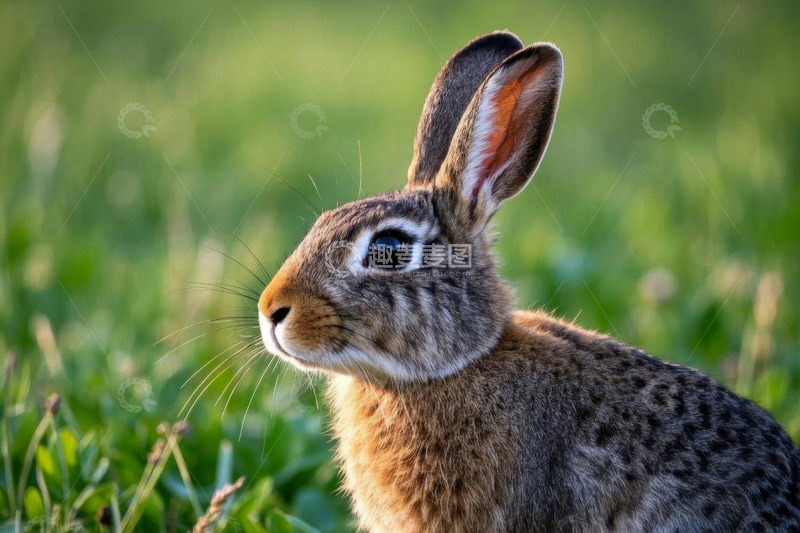 高清大图下载【趣麦麦图】草地上的兔子特写