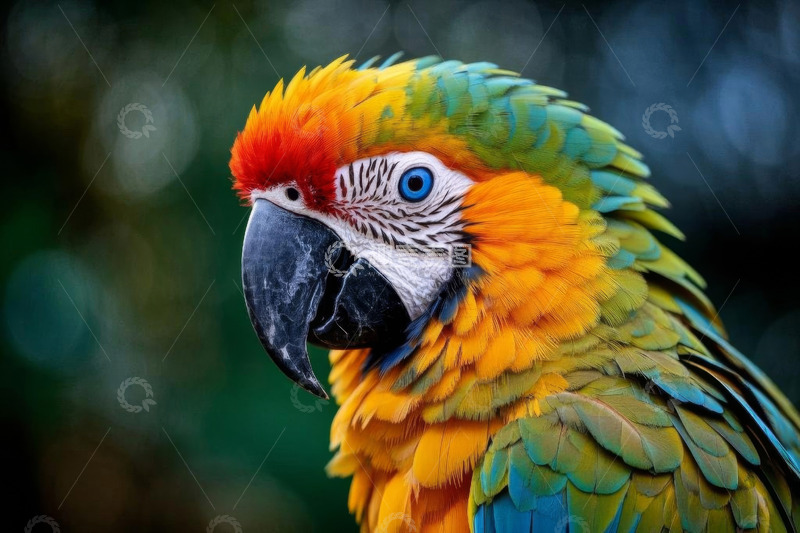 高清大图下载【趣麦麦图】多彩金刚鹦鹉特写