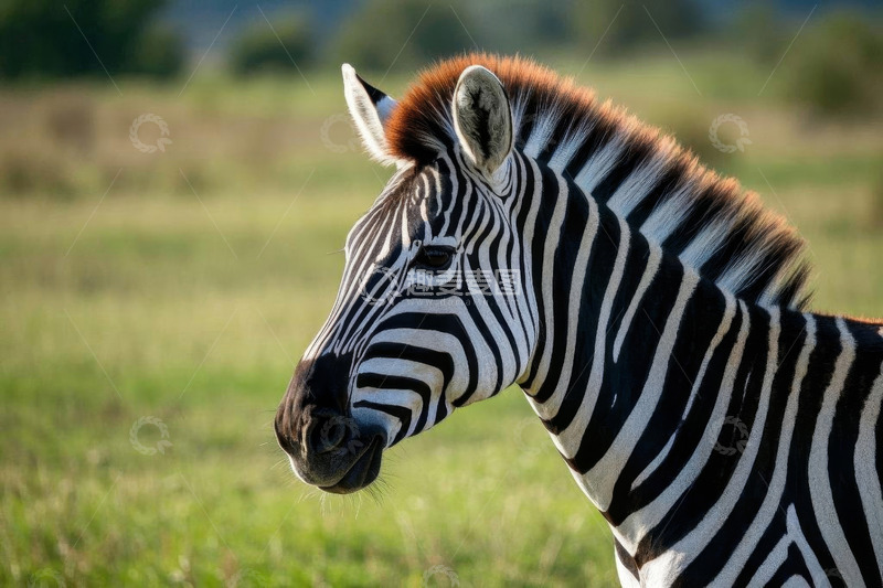 高清大图下载【趣麦麦图】草原上的斑马特写