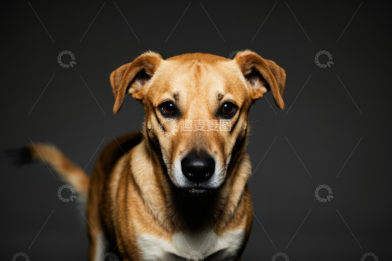 高清大图下载【趣麦麦图】棕色小狗正面特写