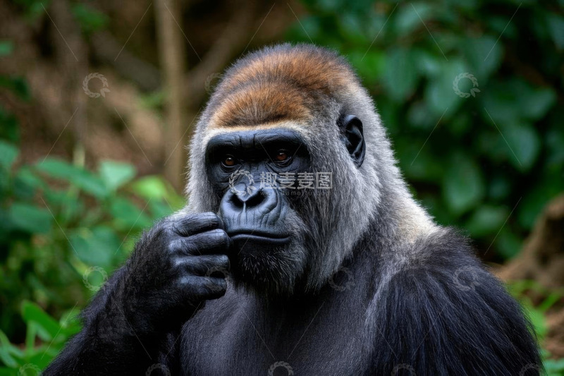高清大图下载【趣麦麦图】大猩猩近景特写