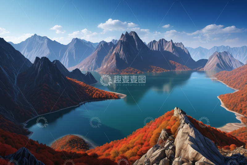 高清大图下载【趣麦麦图】秋季山水自然风光全景