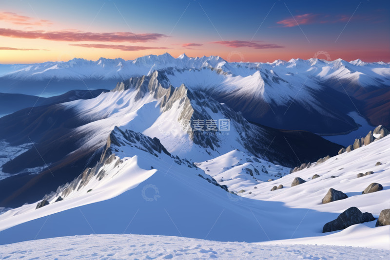 高清大图下载【趣麦麦图】雪山全景自然风光