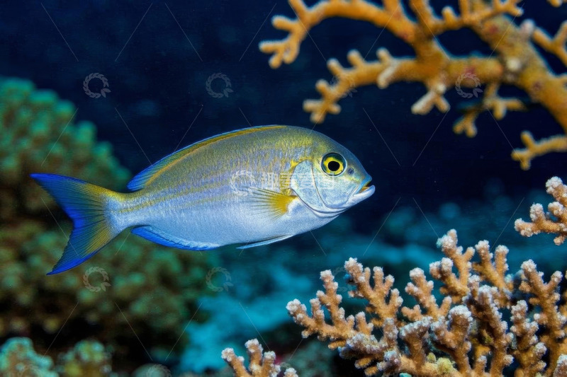 高清大图下载【趣麦麦图】海洋中的鱼与珊瑚特写