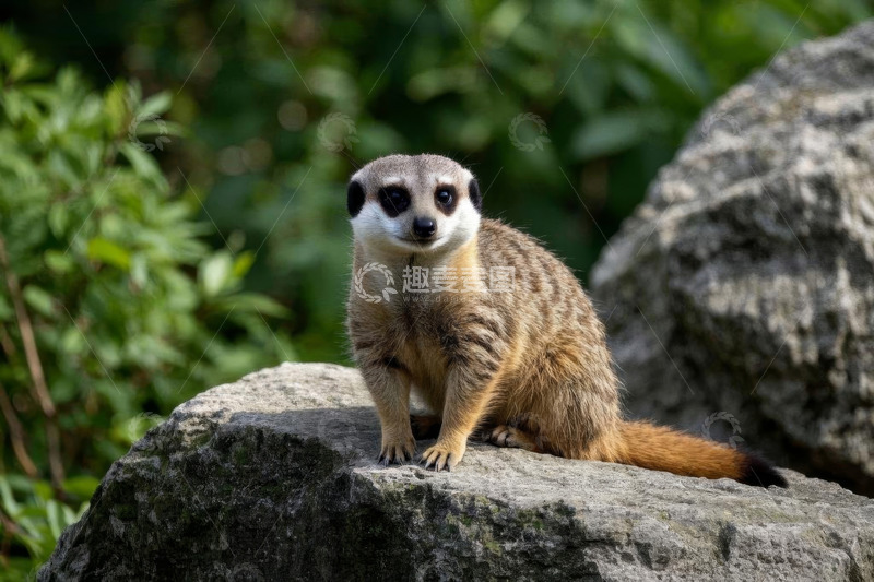 高清大图下载【趣麦麦图】岩石上的猫鼬特写