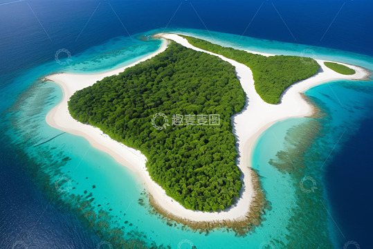 俯瞰热带海岛自然风光