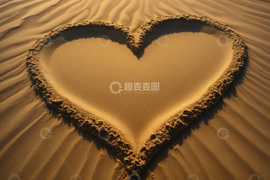 沙漠中的心形沙痕