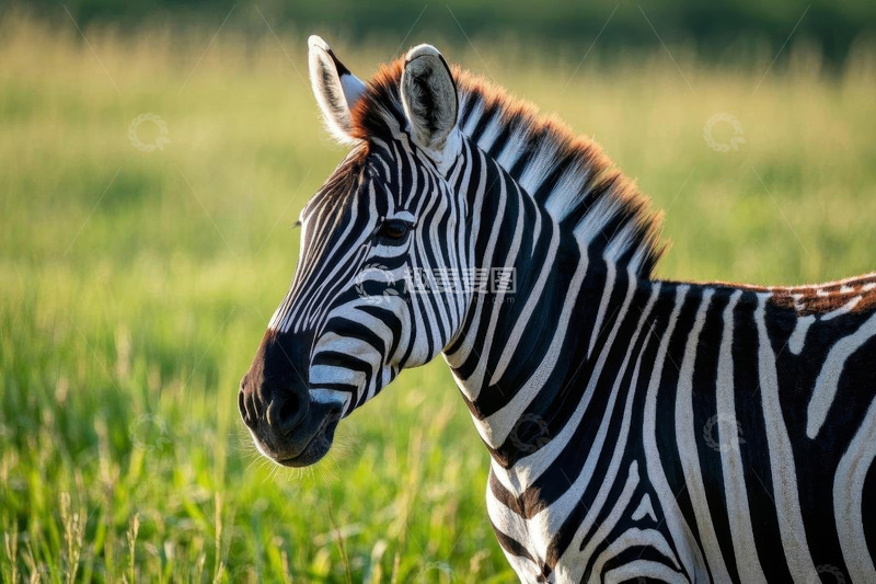 高清大图下载【趣麦麦图】草原上的斑马特写