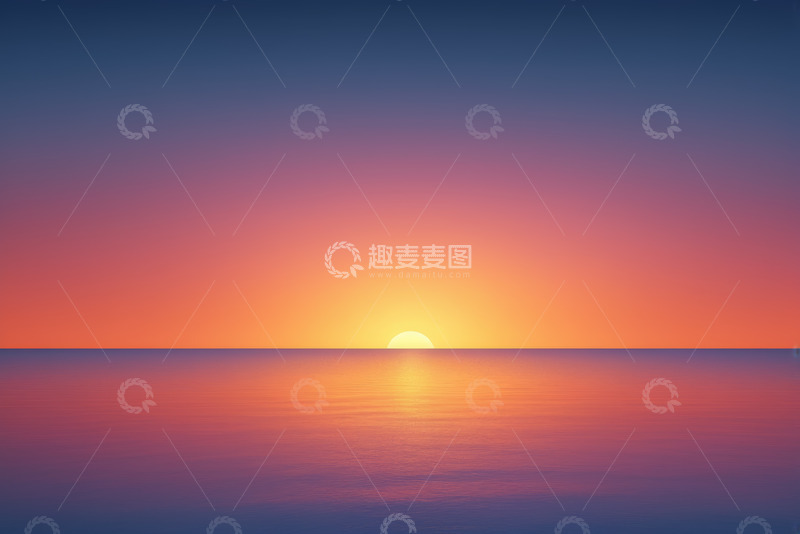 高清大图下载【趣麦麦图】海面日出自然景观