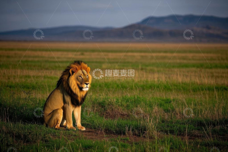高清大图下载【趣麦麦图】非洲草原上的雄狮
