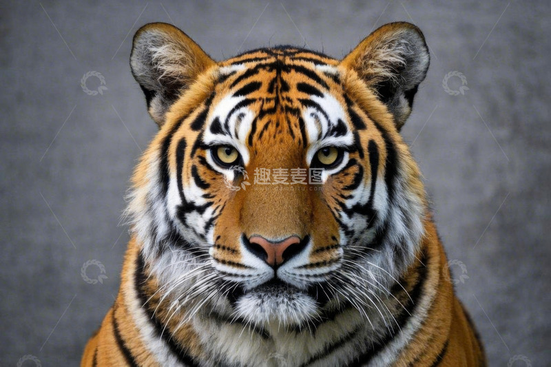 高清大图下载【趣麦麦图】老虎特写正面肖像素材