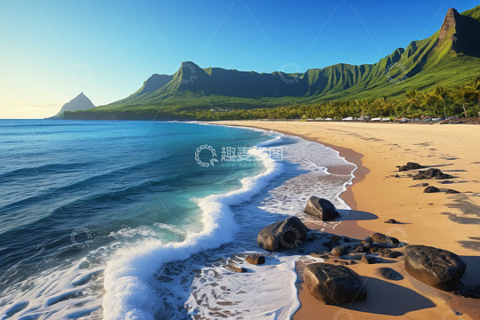 热带海滩海景自然风光