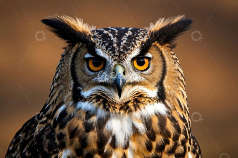 高清大图下载【趣麦麦图】特写猫头鹰面部细节