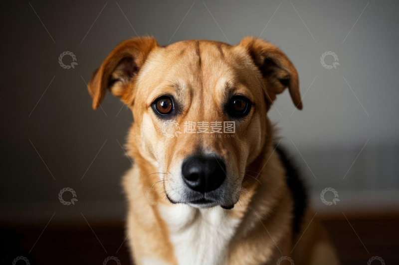 高清大图下载【趣麦麦图】棕黄色狗特写