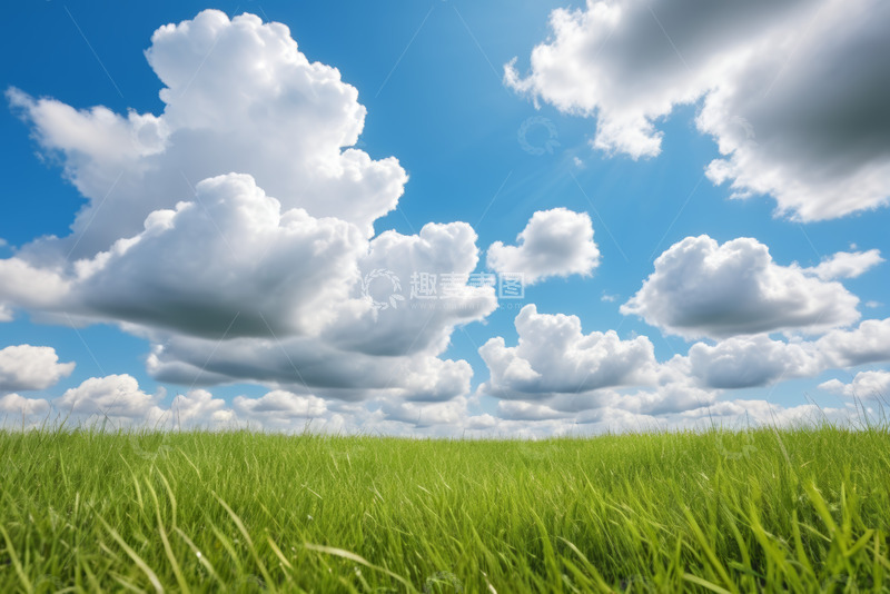 高清大图下载【趣麦麦图】蓝天草地自然风景