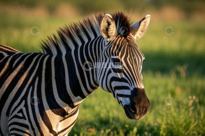 高清大图下载【趣麦麦图】草原上的斑马特写