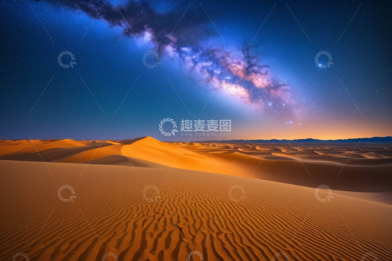 高清大图下载【趣麦麦图】沙漠星空全景