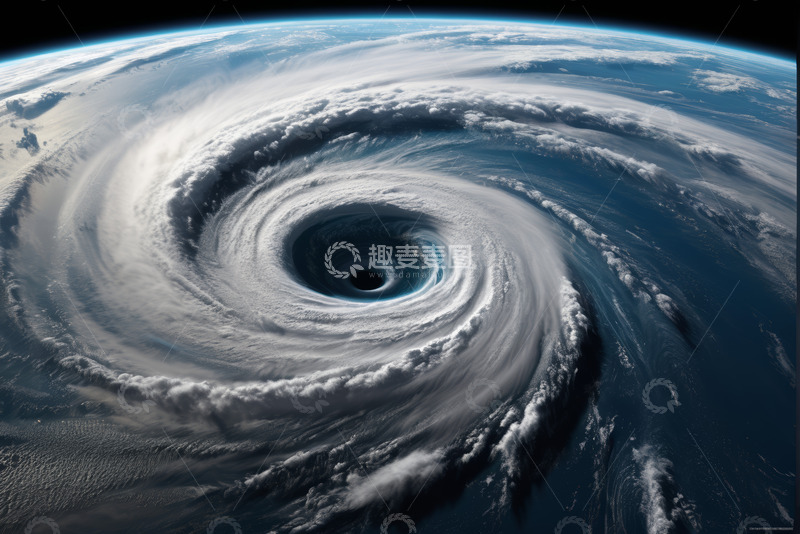 高清大图下载【趣麦麦图】地球视角下的飓风天气景象