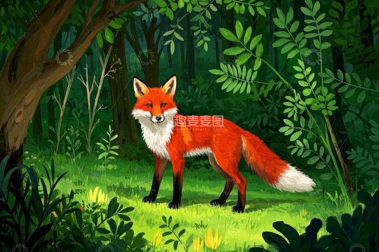 森林中的红狐狸