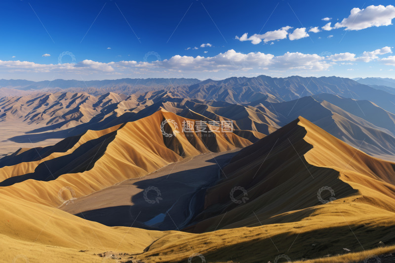 高清大图下载【趣麦麦图】壮丽山脉与蓝天白云景观