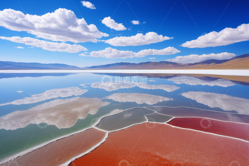高清大图下载【趣麦麦图】多彩盐湖自然风光全景