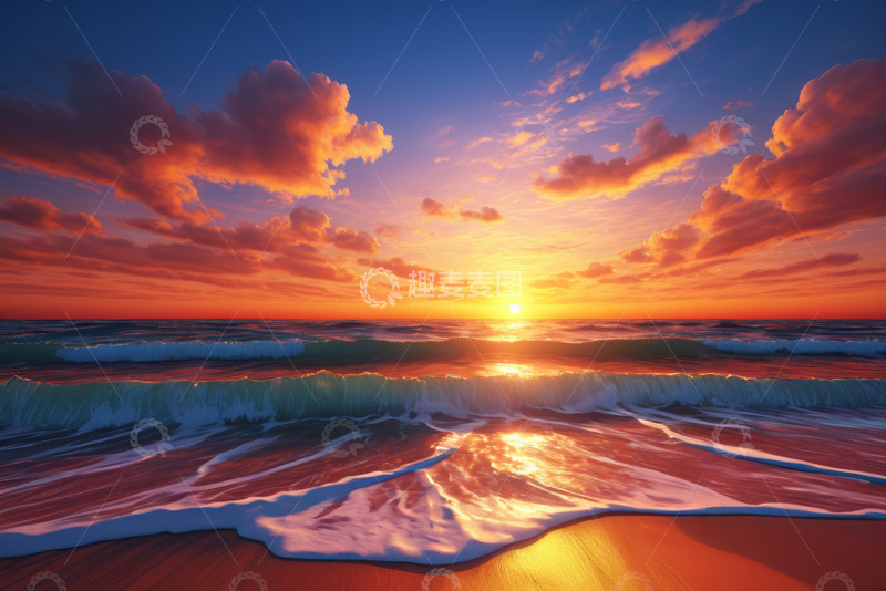高清大图下载【趣麦麦图】海边日落美景