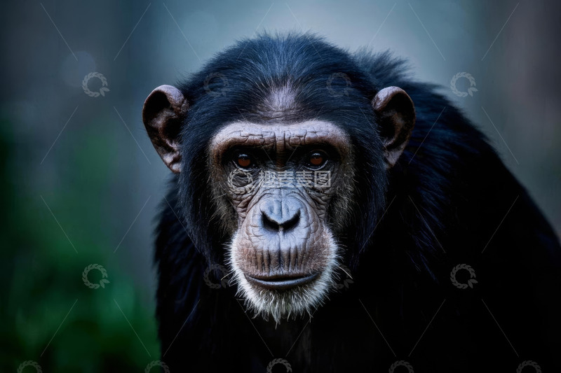 高清大图下载【趣麦麦图】黑猩猩特写肖像