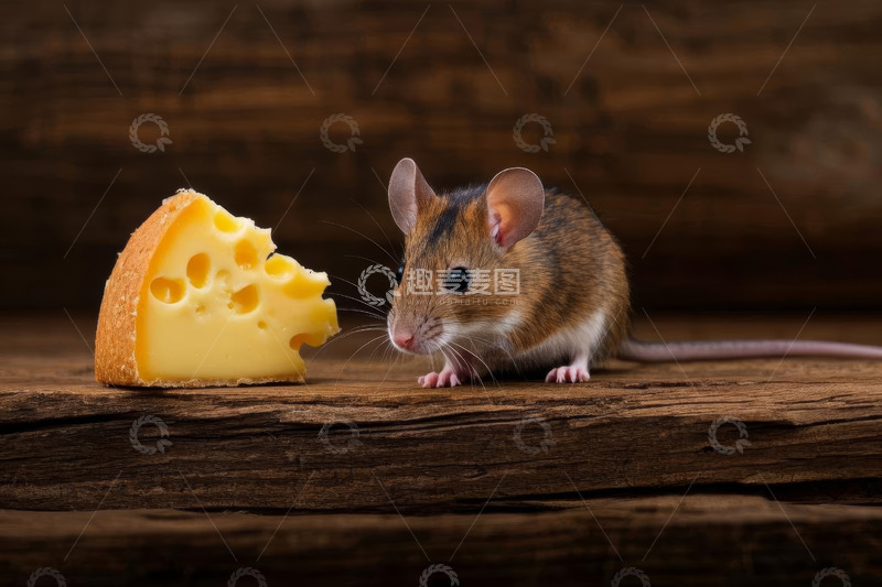 高清大图下载【趣麦麦图】老鼠与奶酪微距画面
