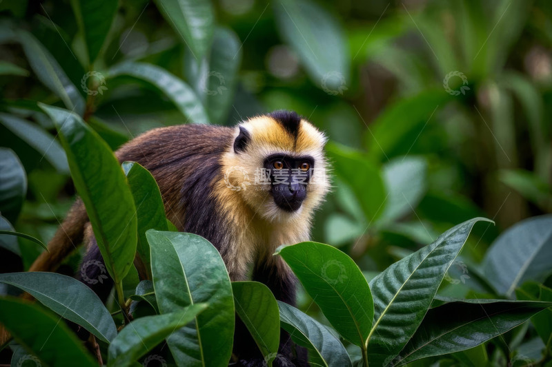 高清大图下载【趣麦麦图】森林中猴子特写