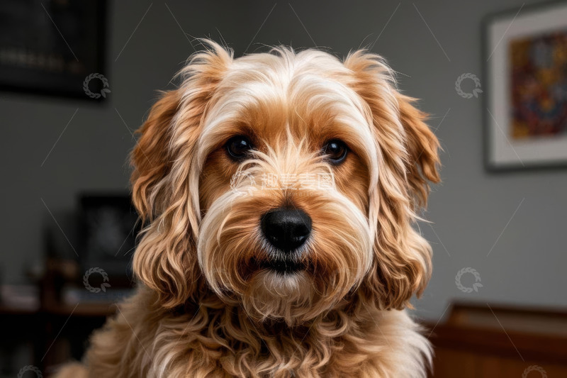 高清大图下载【趣麦麦图】室内可爱宠物狗特写