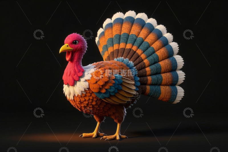 高清大图下载【趣麦麦图】彩色火鸡展示