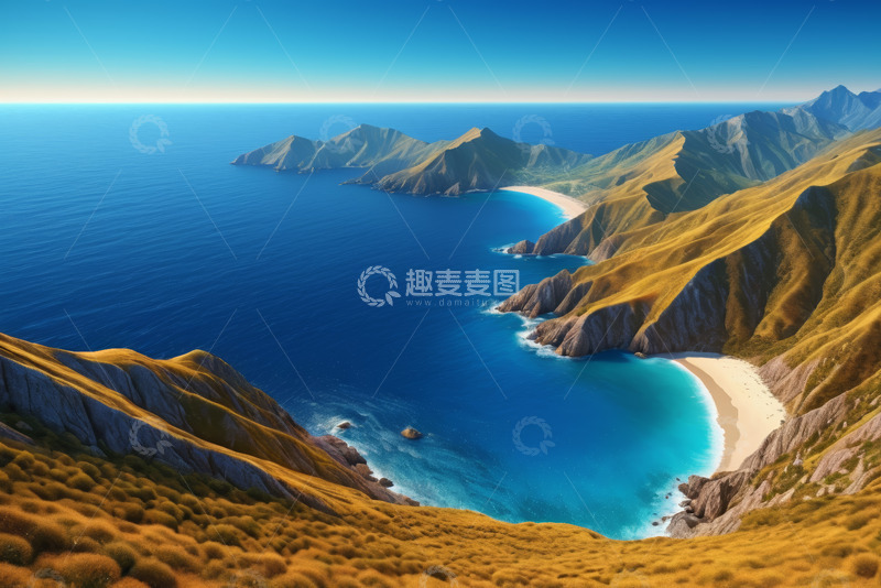 高清大图下载【趣麦麦图】山海相依的自然景观