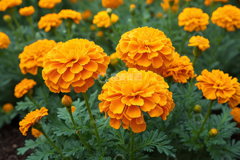 高清大图下载【趣麦麦图】盛开的黄色万寿菊特写