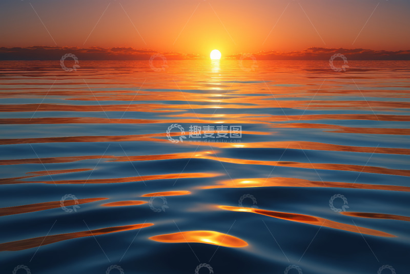 高清大图下载【趣麦麦图】海上日出自然景观