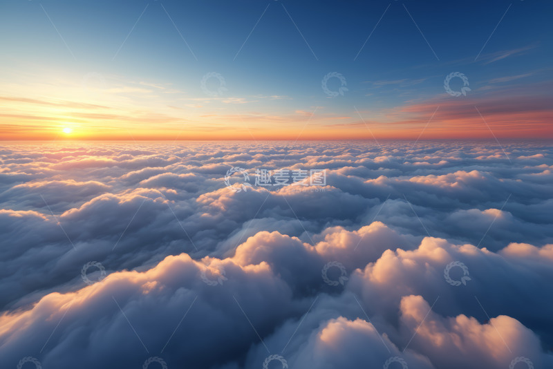 高清大图下载【趣麦麦图】高空云海与日出景象