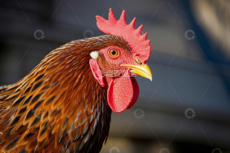 高清大图下载【趣麦麦图】公鸡头部特写